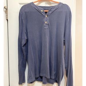 Abercrombie & Fitch Men’s XXL Henley Faded Blue Long Sleeve Shirt